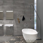 211.029.00000.000 _ Hook Dark Impr II _ feinsteinzeug keramik fliesen platten _ Betonoptik dark grau