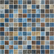 212.057.00000.001 _ Paama Blue-Brown_31.1×31.1×0.49_feinsteinzeug keramik platten_Mosaik_blue-brown blau-braun